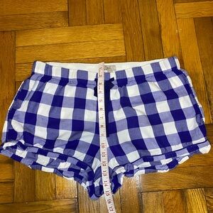J.CREW Women's Pajama Short Size L Blue, Brushed Twill